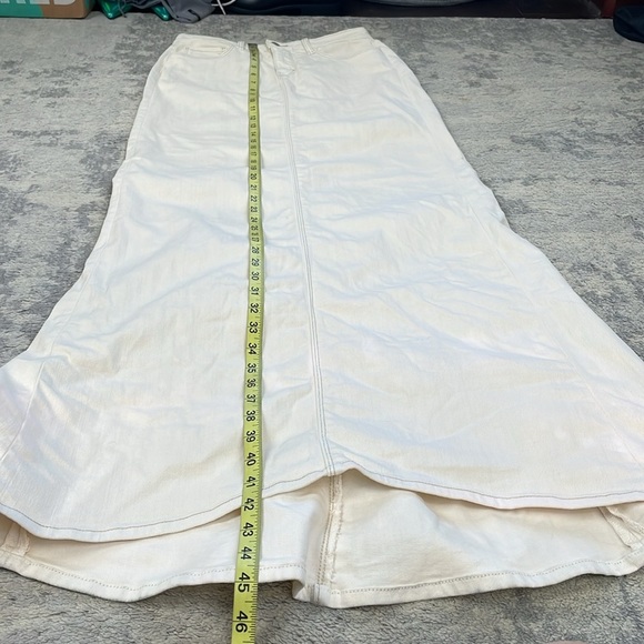 L’Agence Kailani Mermaid Skirt Denim Maxi Macadamia Cream DEFECT Sz 25 - Picture 9 of 13